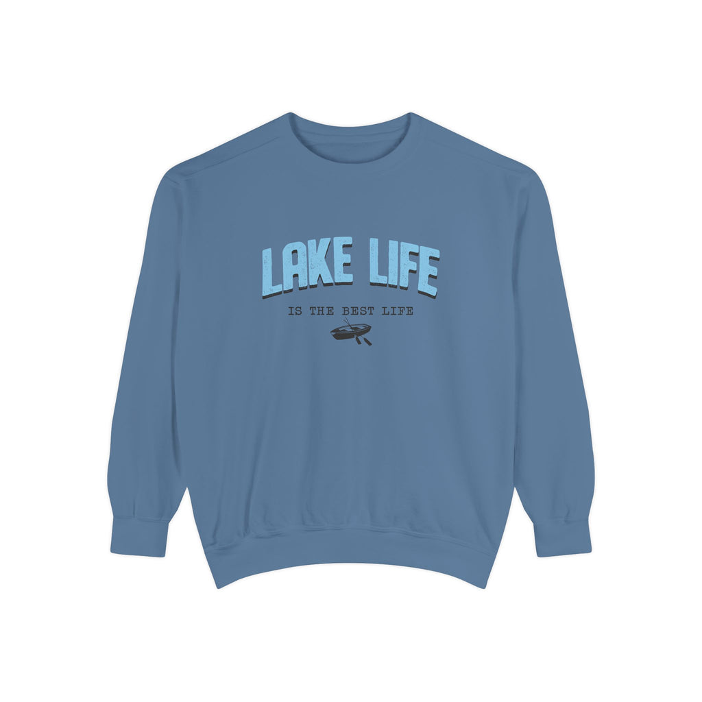 Lake Life Cozy Crewneck with Embroidered Canoe Detail