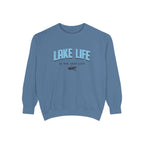 Lake Life Cozy Crewneck with Embroidered Canoe Detail