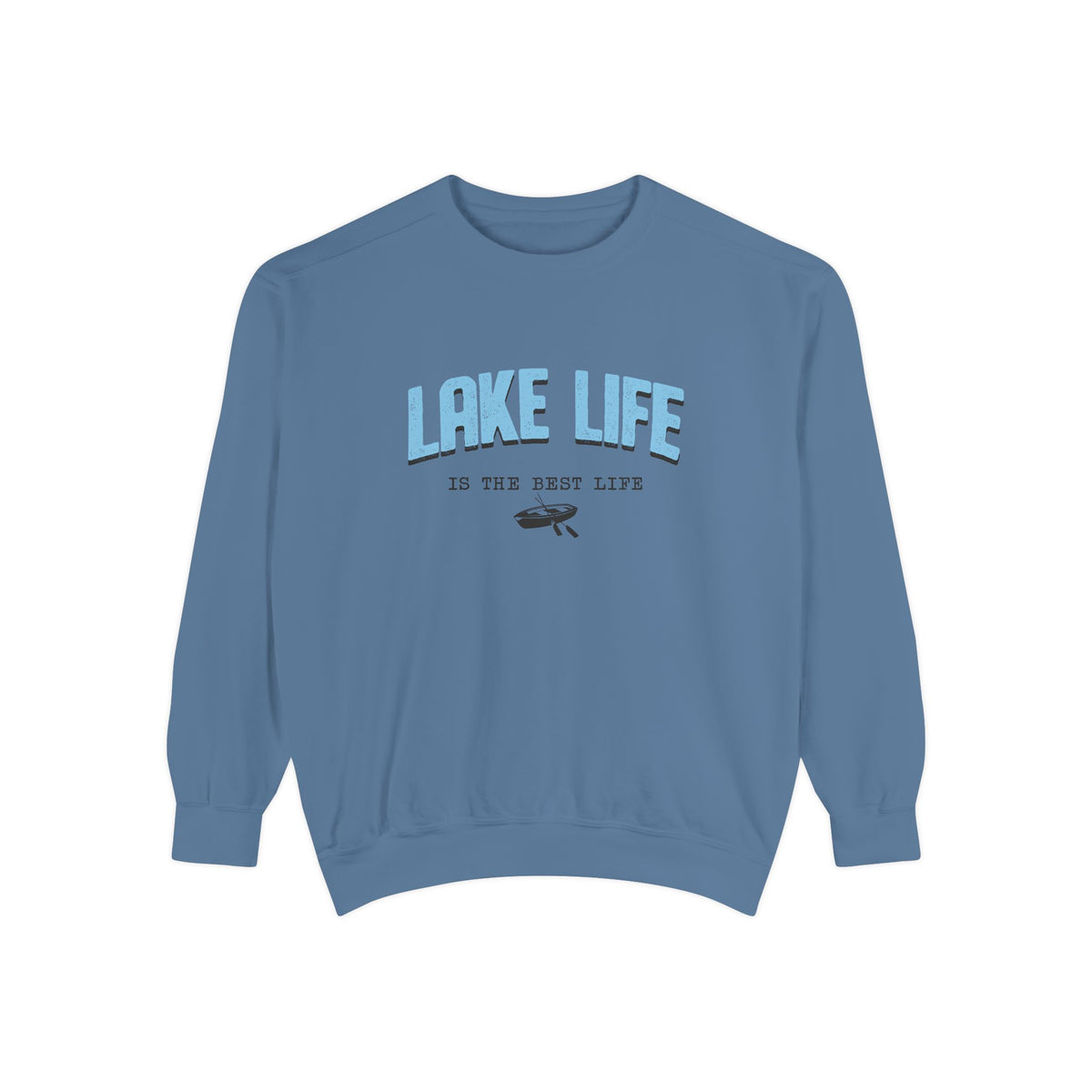 Lake Life Cozy Crewneck with Embroidered Canoe Detail