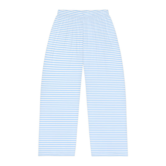 Light Blue Striped Pajama Pants — Men's Cozy Lounge Sleepwear