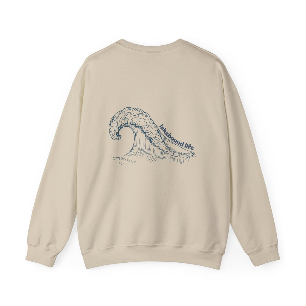Lakebound Life Wave Front & Back Crewneck