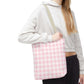 Pastel Pink Gingham Checkered Canvas Everyday Tote