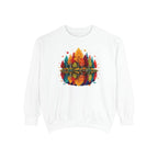 Autumn Lake Reflection Crewneck with Fall Tree Scene