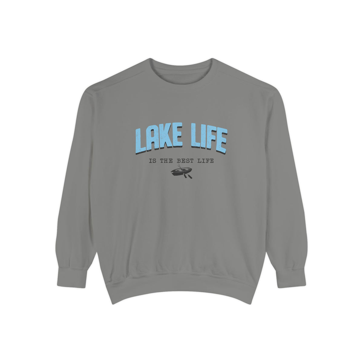 Lake Life Cozy Crewneck with Embroidered Canoe Detail