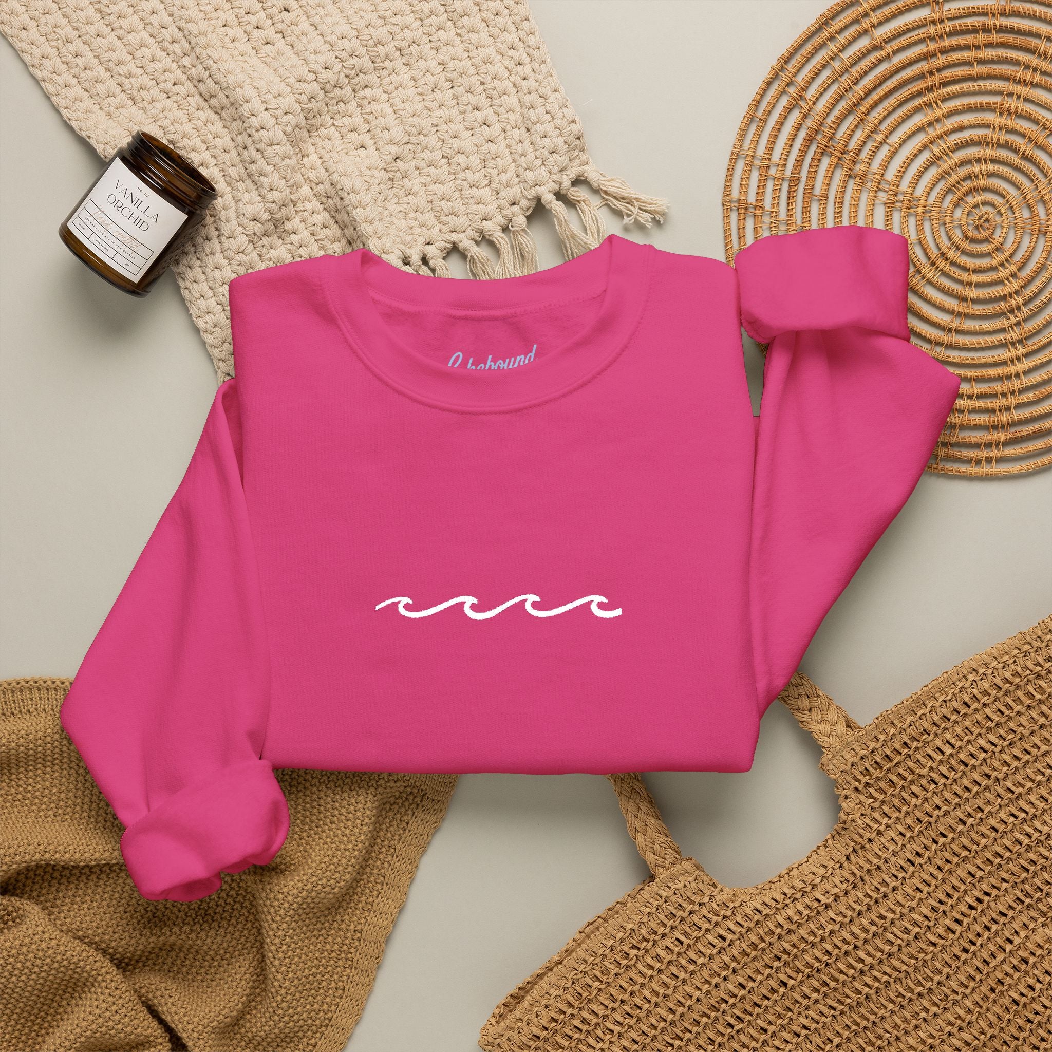 Embroidered Wave Crewneck