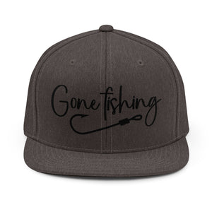 Gone Fishing Snapback Hat: Embroidered Fishing Cap for Anglers