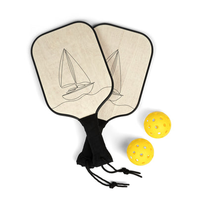 Pickleball Paddle Set — Nautical Sailboat Sketch Design