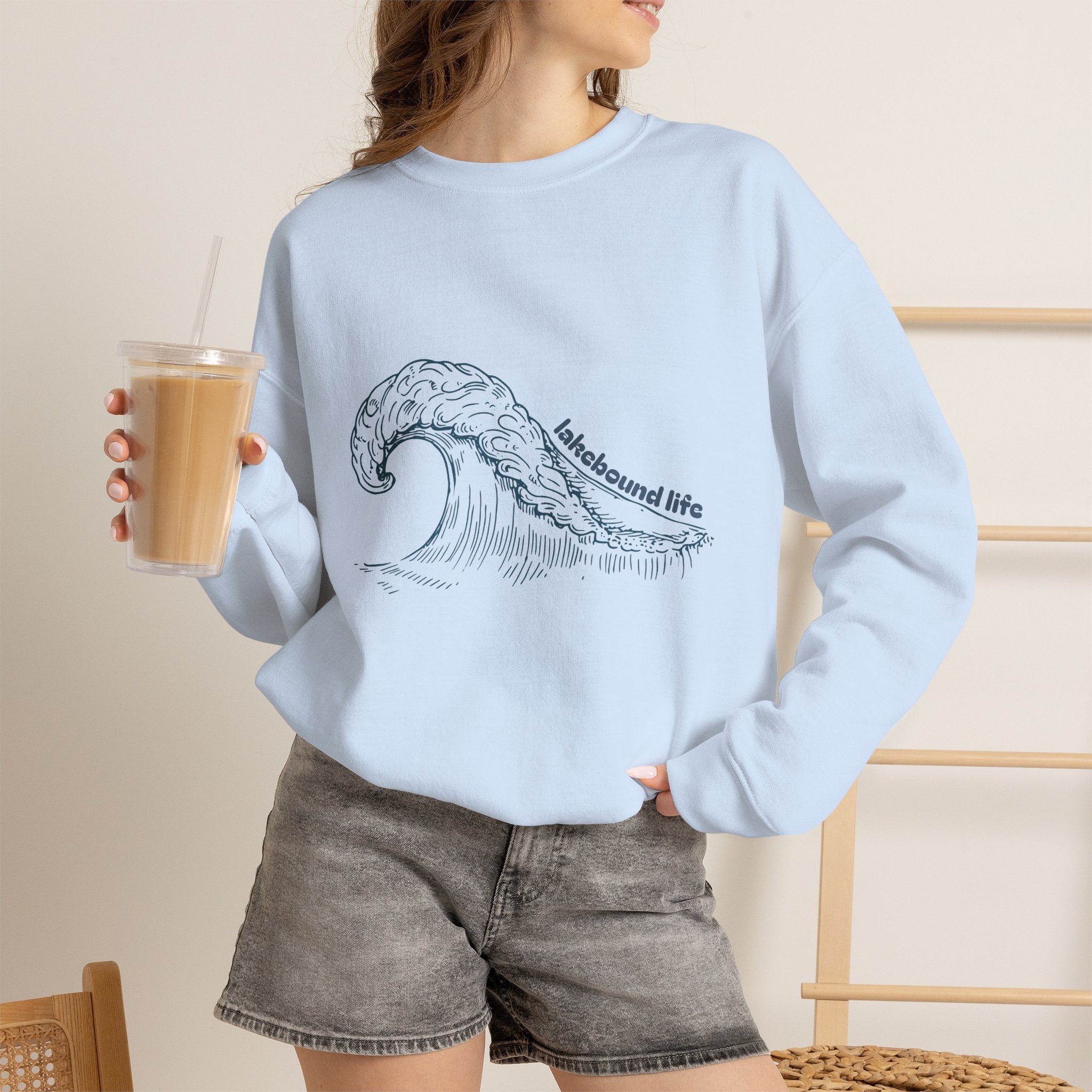 Lakebound Life Wave Crewneck