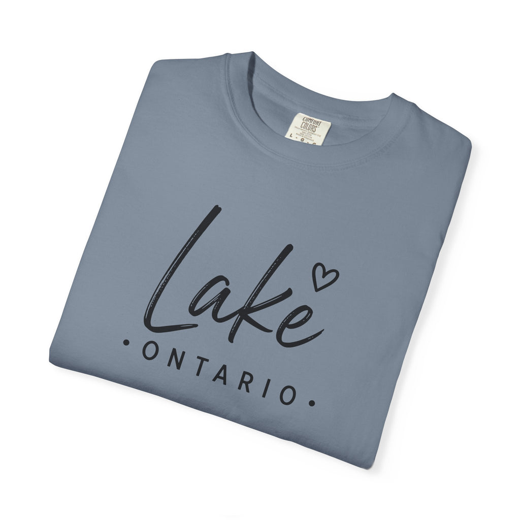Lake Ontario Script Tee with Handwritten Heart Accent
