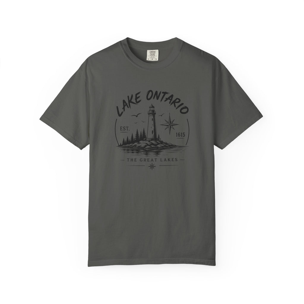 Lake Ontario Lighthouse Tee, Vintage Great Lakes Nautical Print