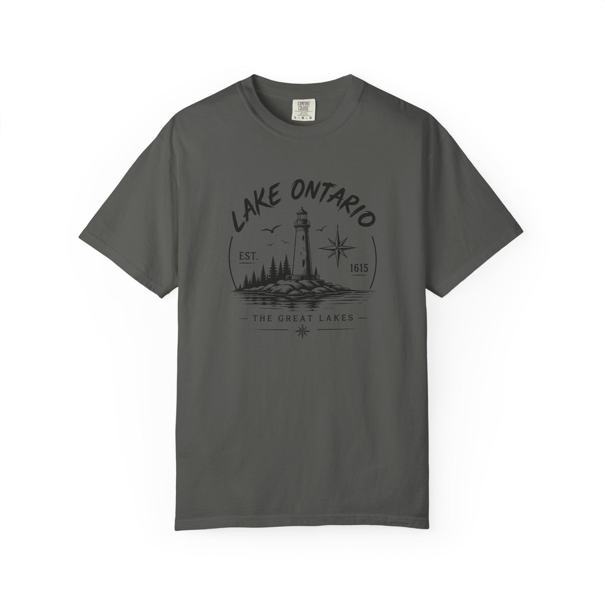 Lake Ontario Lighthouse Tee, Vintage Great Lakes Nautical Print