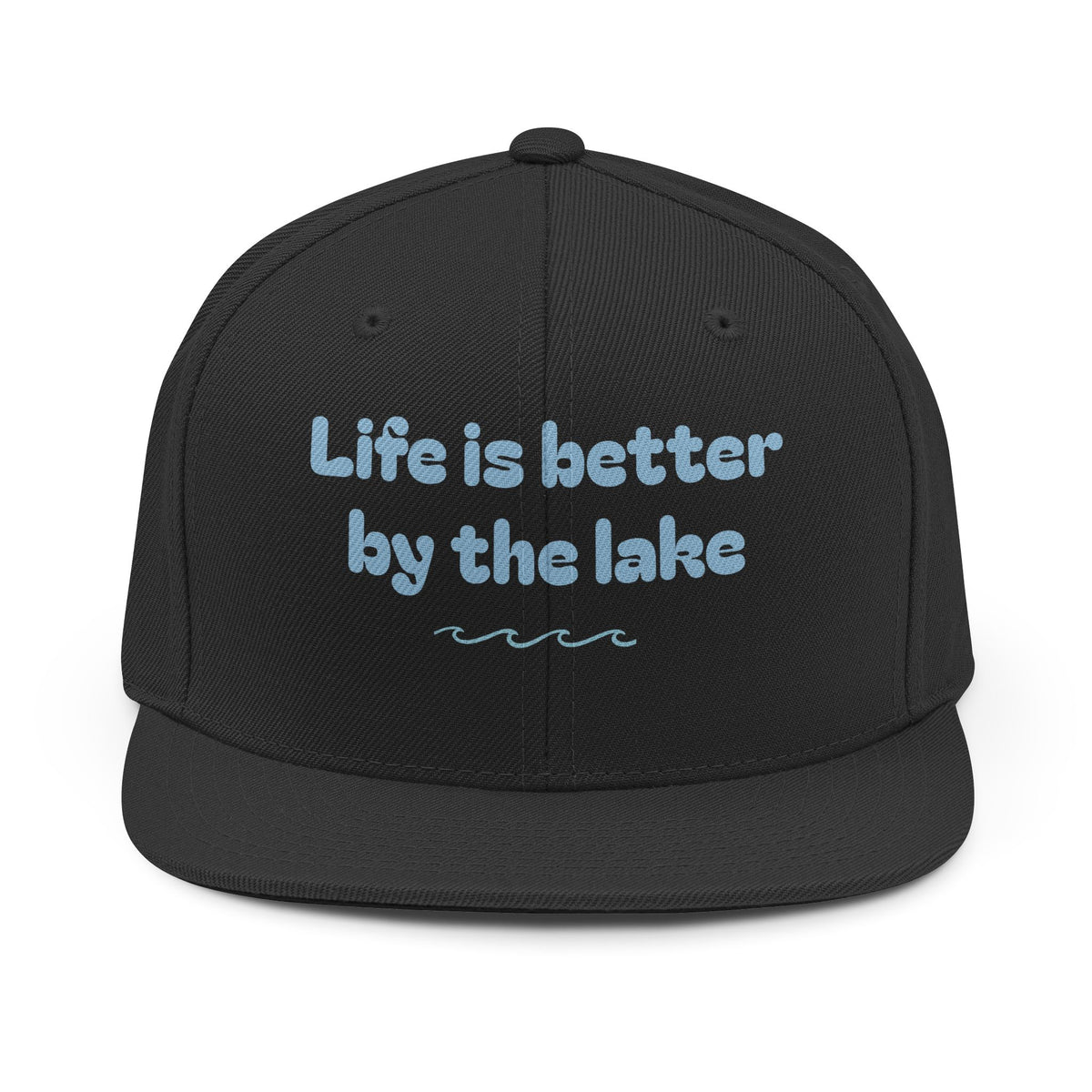 "Life Is Better By The Lake" Embroidered Snapback Cap