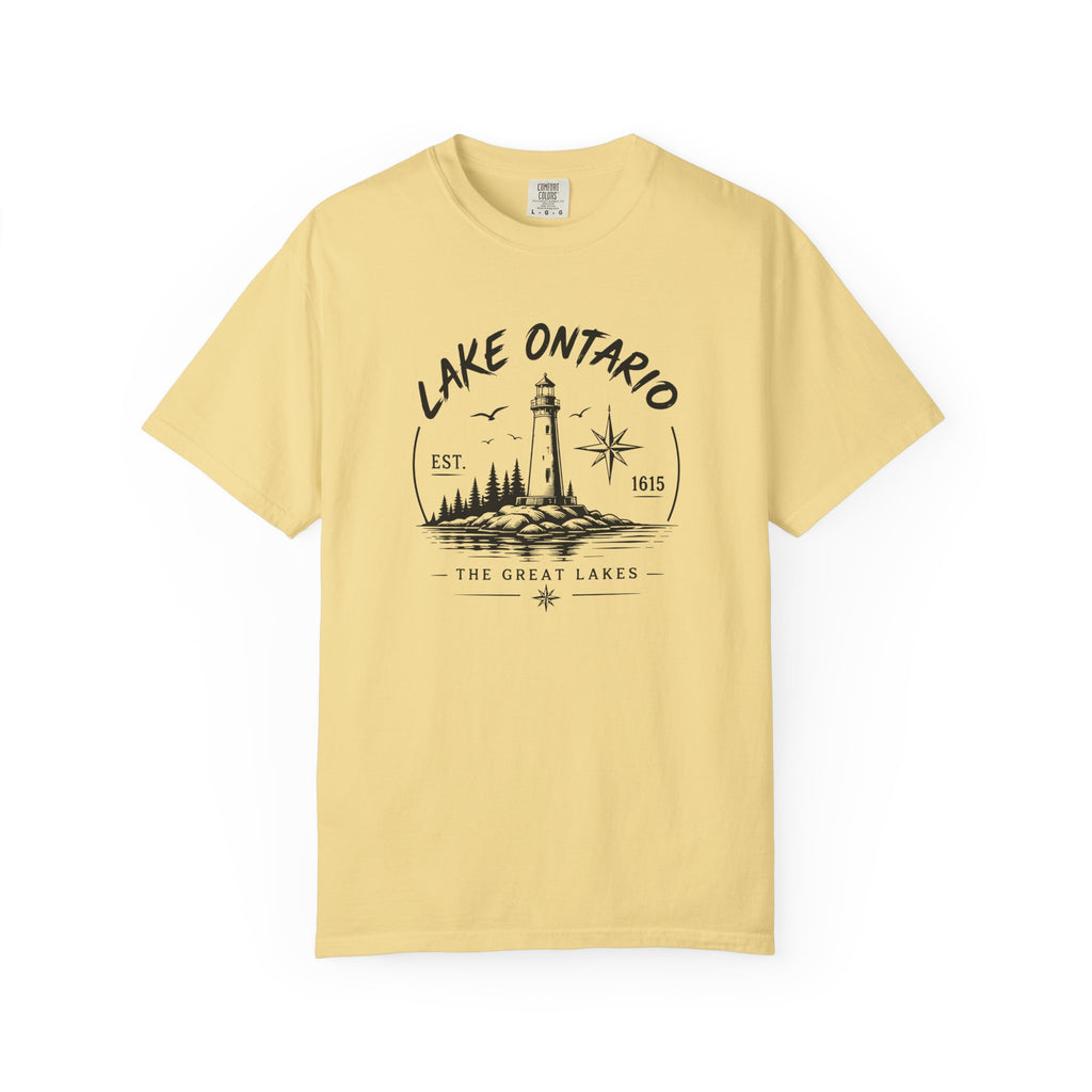 Lake Ontario Lighthouse Tee, Vintage Great Lakes Nautical Print