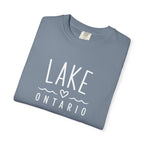 Lake Ontario Tee with Hand-Drawn Heart & Wave Graphic