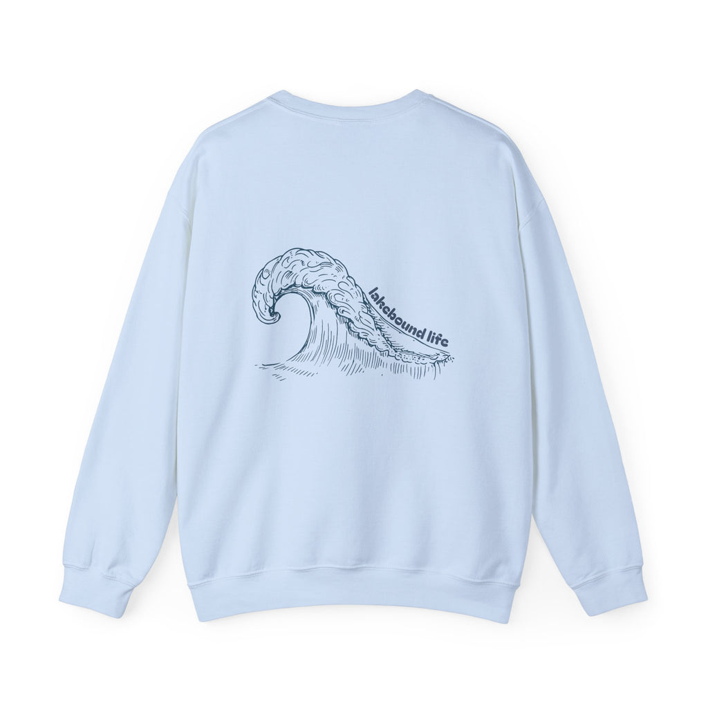 Lakebound Life Wave Front & Back Crewneck