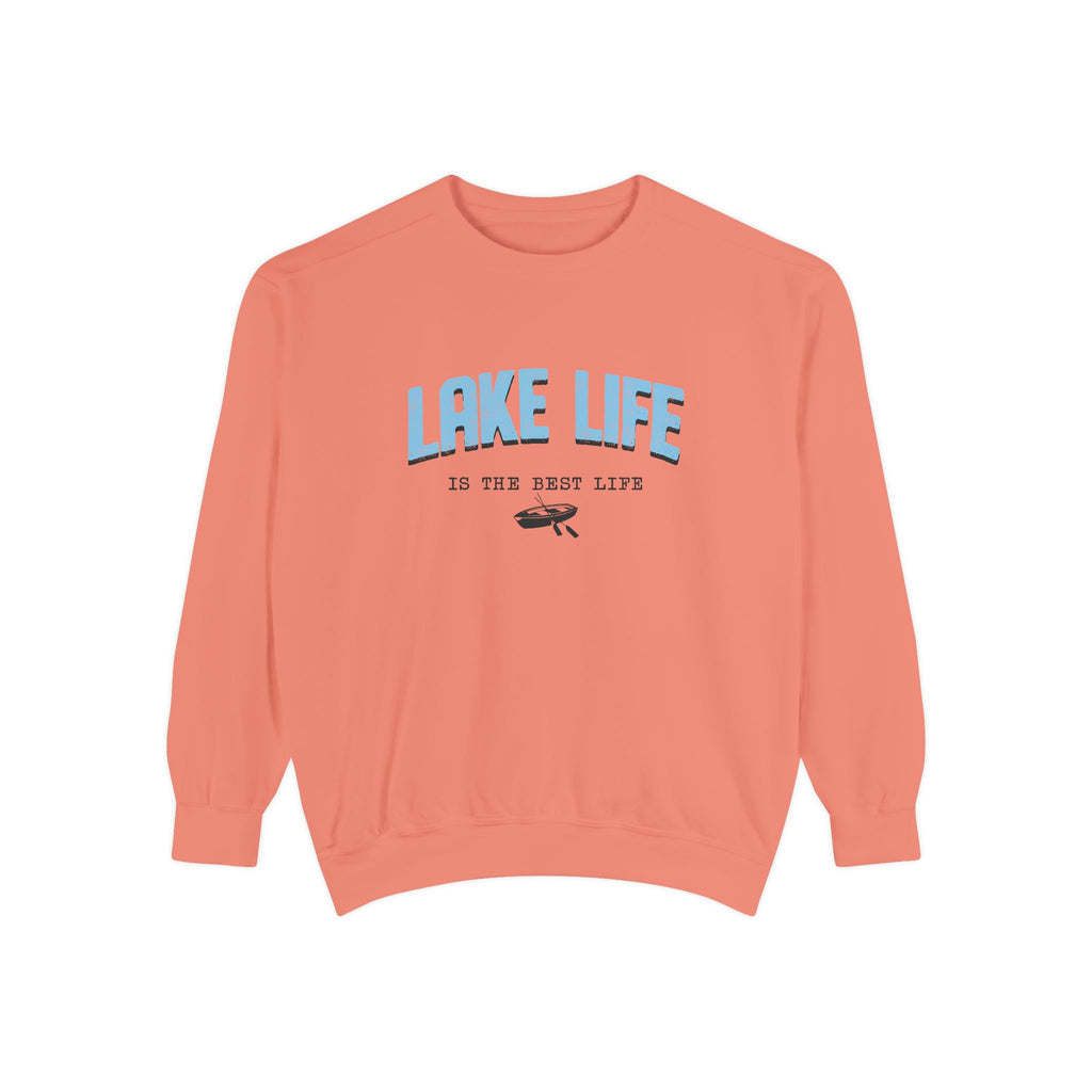 Lake Life Cozy Crewneck with Embroidered Canoe Detail