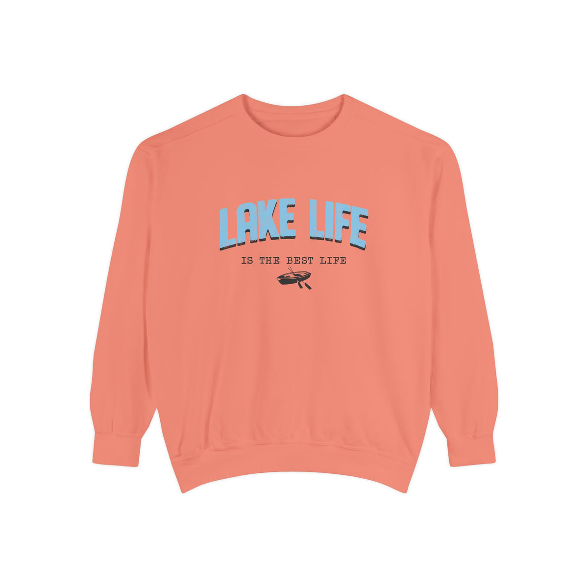 Lake Life Cozy Crewneck with Embroidered Canoe Detail