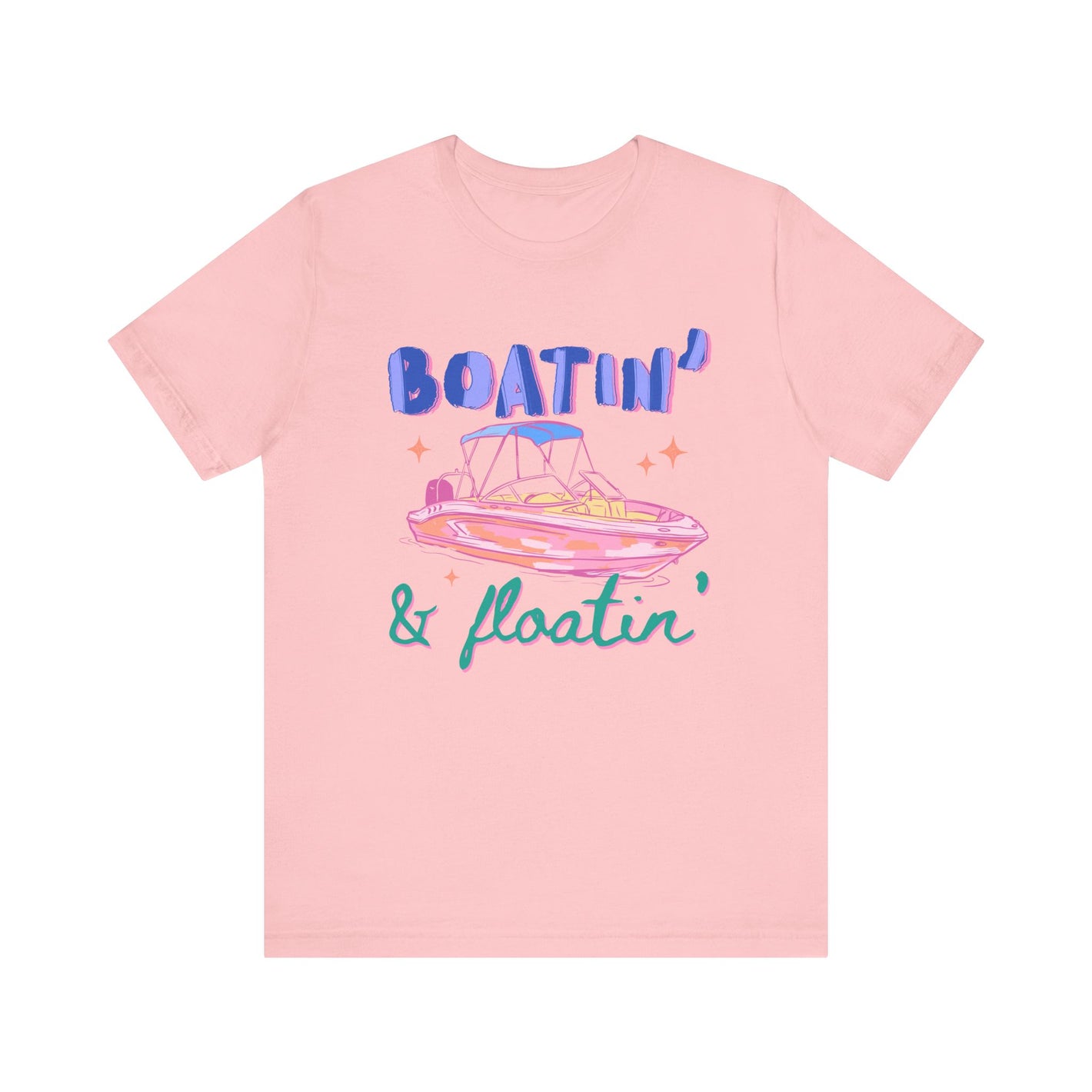 Boatin' & Floatin' Boat Graphic Tee — Retro Summer Vacation T-Shirt
