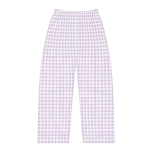 Lavender Gingham Lounge Pants: Women's Cozy Pants