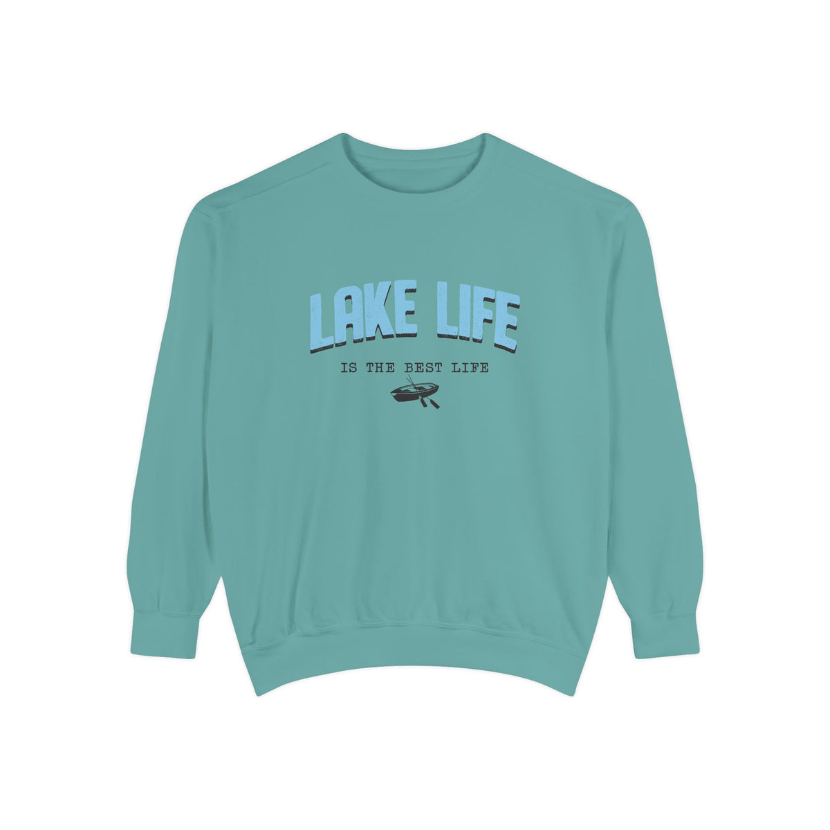 Lake Life Cozy Crewneck with Embroidered Canoe Detail