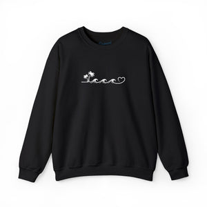 Ocean Wave Heart Embroidered Crewneck