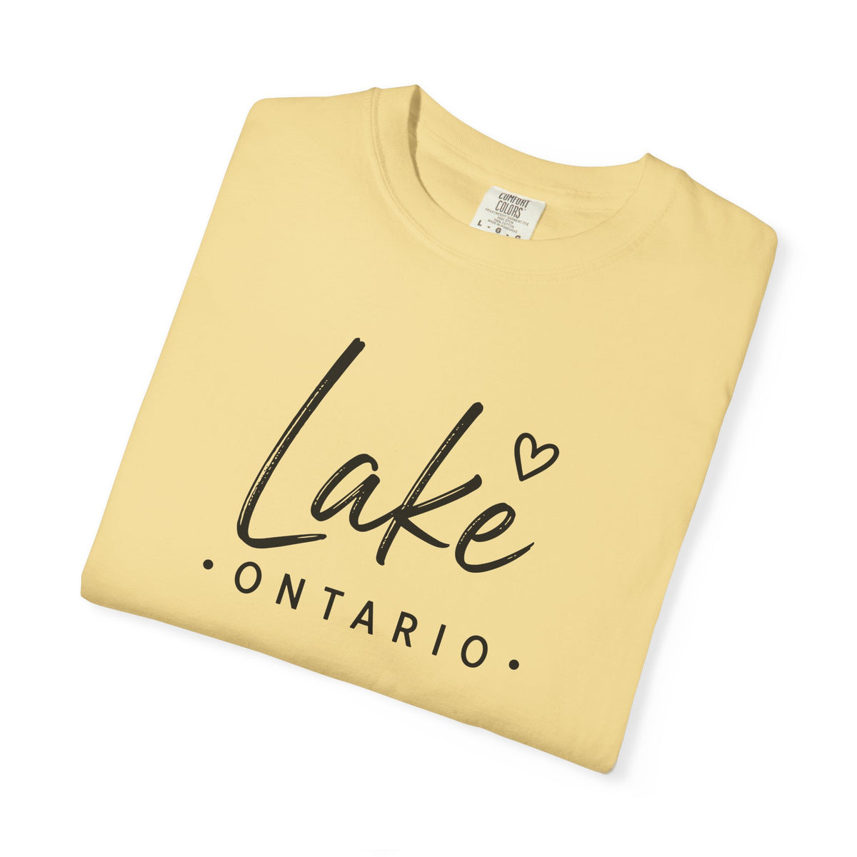 Lake Ontario Script Tee with Handwritten Heart Accent