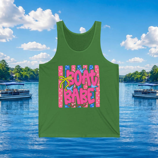 Boat Babe Tank Top — Pink Nautical Summer Graphic