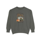 Fall Camper Crewneck with Autumn Cabin Illustration