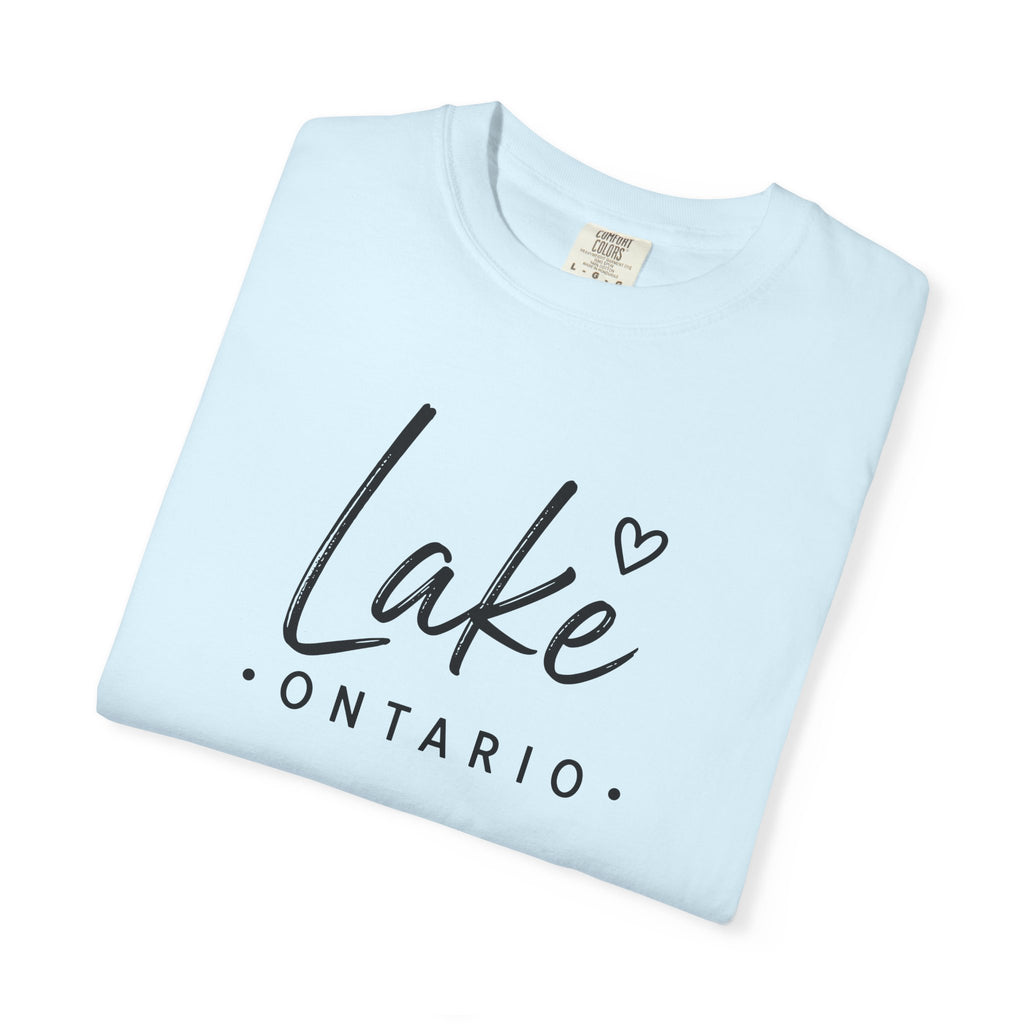 Lake Ontario Script Tee with Handwritten Heart Accent
