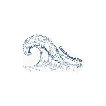 Vinyl Decal — Hand-Drawn Wave "lakebound life" Sticker
