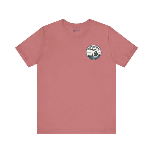 Houghton Lake Michigan Lakefront T-Shirt — Vintage State Map Tee