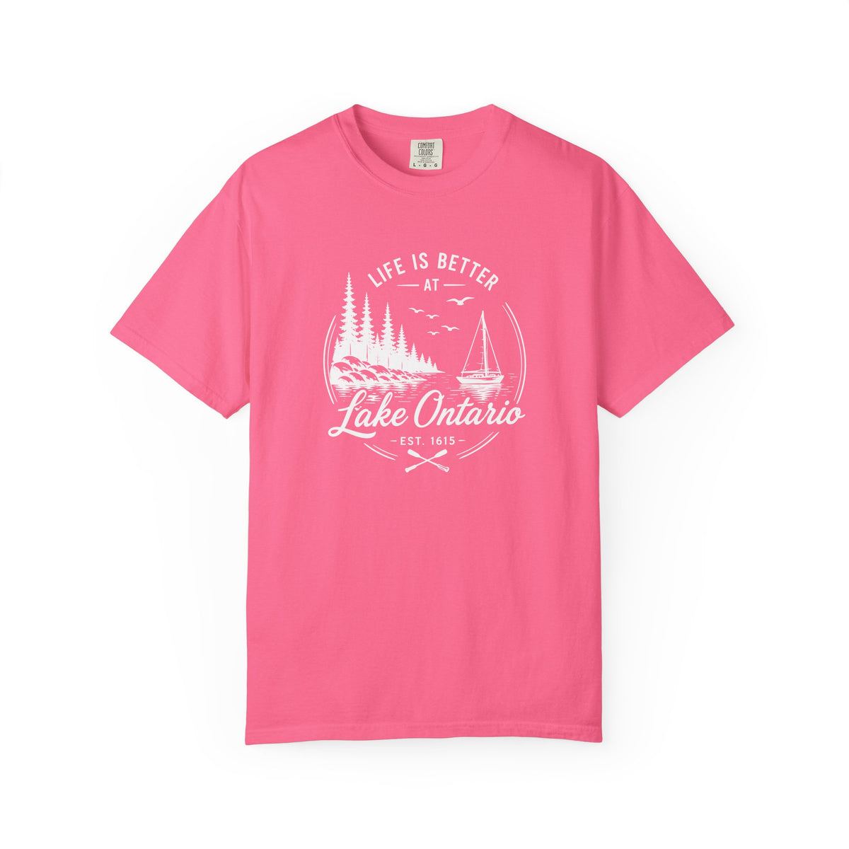 Lake Ontario Tee, Life Is Better at the Lake Sailboat Graphic