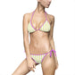 Striped Lemon Yellow Triangle Bikini — Women's Tie-Side Swimwear