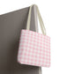 Pastel Pink Gingham Checkered Canvas Everyday Tote