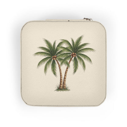 Palm Tree Jewelry Travel Case – Compact Pink Organizer for Rings, Earrings & Necklaces