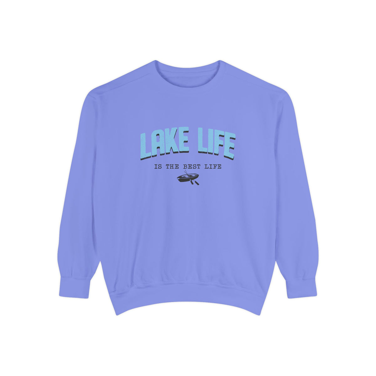 Lake Life Cozy Crewneck with Embroidered Canoe Detail