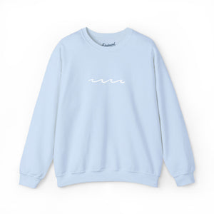 Minimal Embroidered Wave - Crewneck Sweatshirt
