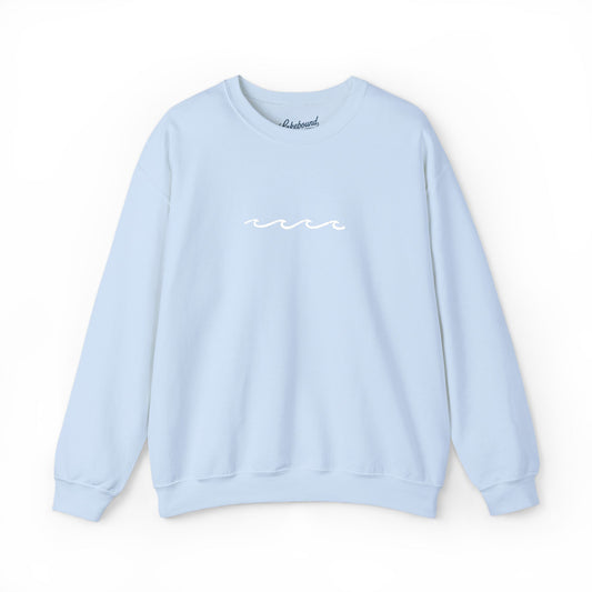Minimal Embroidered Wave - Crewneck Sweatshirt