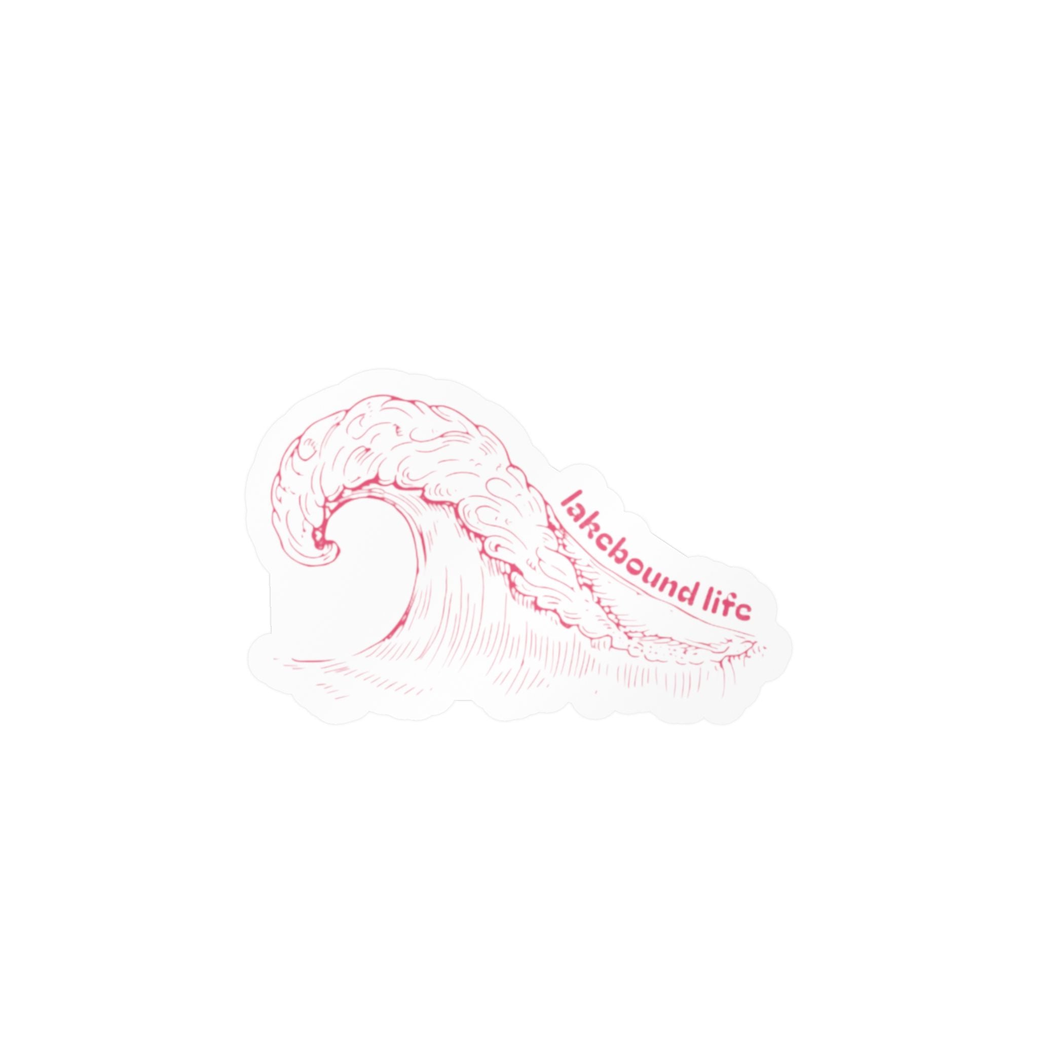 Lakebound Life Wave Pink Kiss-Cut Sticker