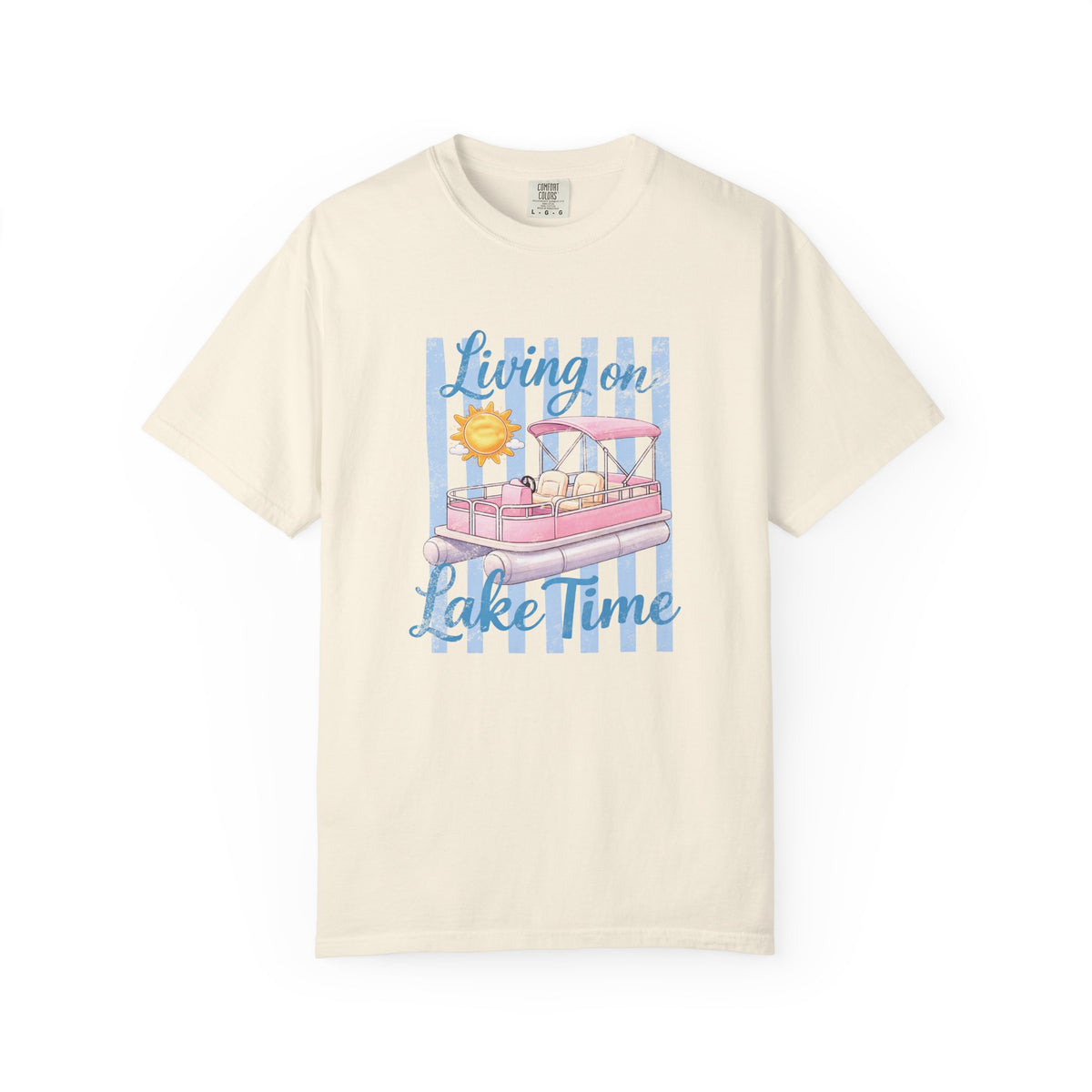Living on Lake Time" Pontoon T-Shirt