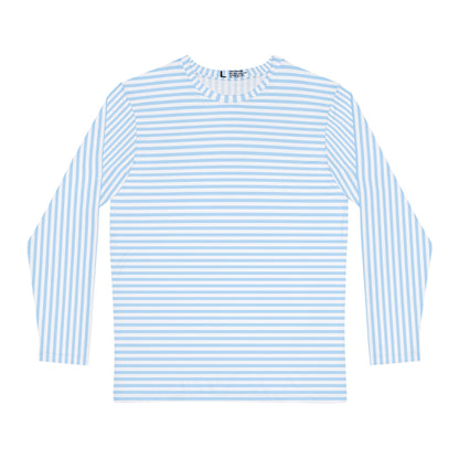 Striped Light Blue Long Sleeve Shirt — Casual Nautical Tee