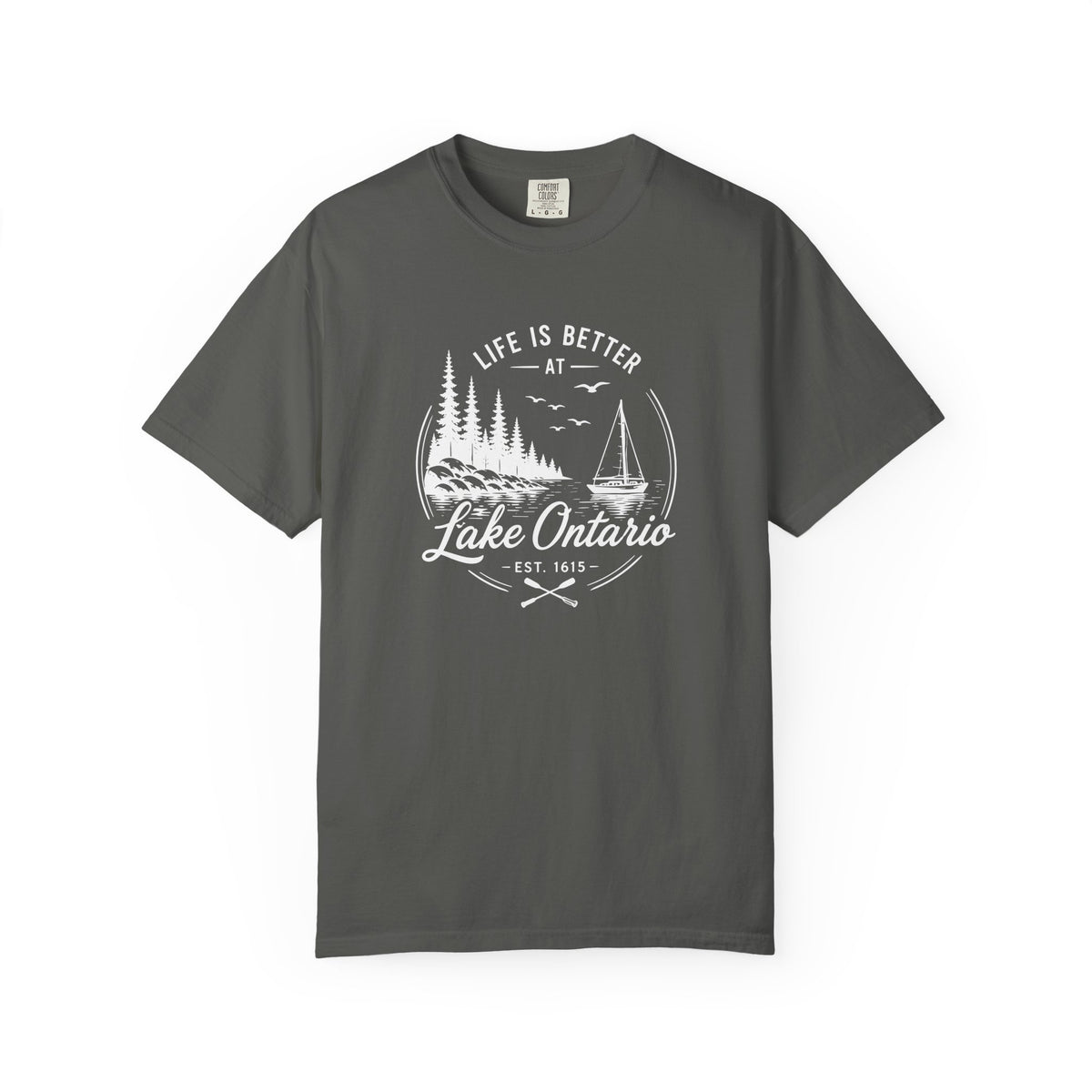 Lake Ontario Tee, Life Is Better at the Lake Sailboat Graphic