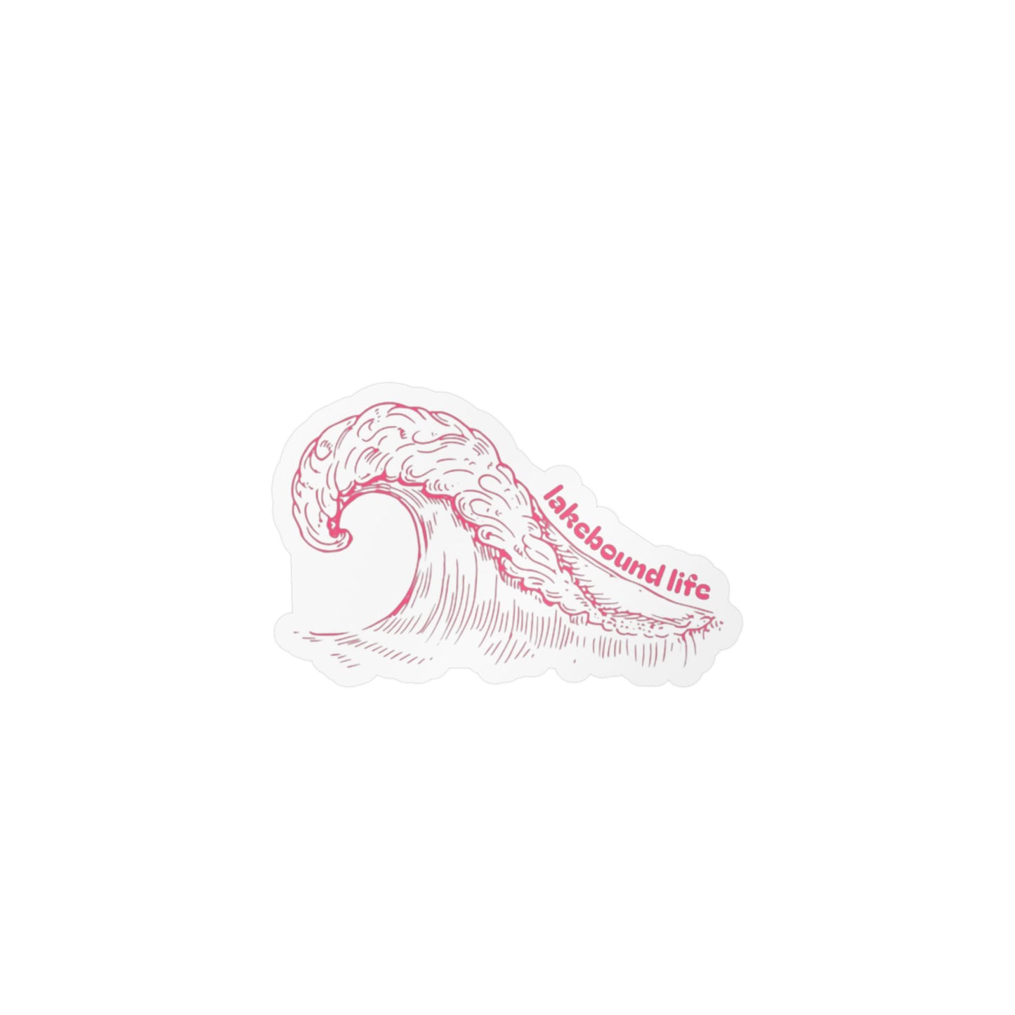 Kiss-Cut Vinyl Decal — Pink Wave "lakebound life" Sticker