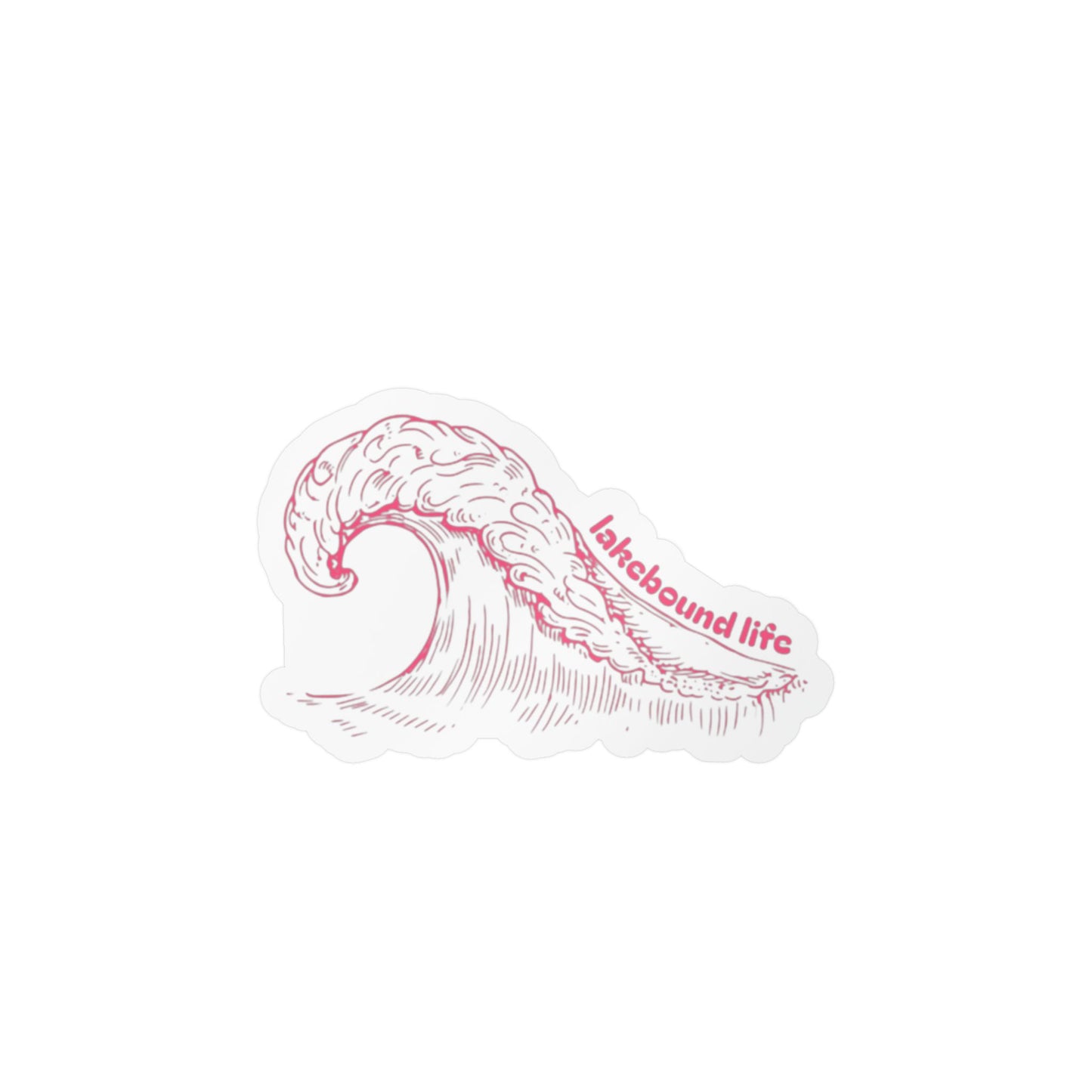 Kiss-Cut Vinyl Decal — Pink Wave "lakebound life" Sticker
