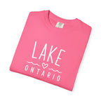 Lake Ontario Tee with Hand-Drawn Heart & Wave Graphic