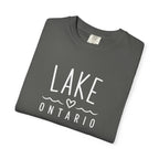 Lake Ontario Tee with Hand-Drawn Heart & Wave Graphic