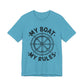 Nautical "My Boat My Rules" Graphic Tee — Captain Wheel Shirt for Boaters