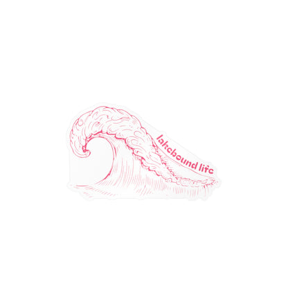 Kiss-Cut Vinyl Decal — Pink Wave "lakebound life" Sticker