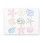 Pastel Coastal Seaside Shells & Starfish Canvas Print