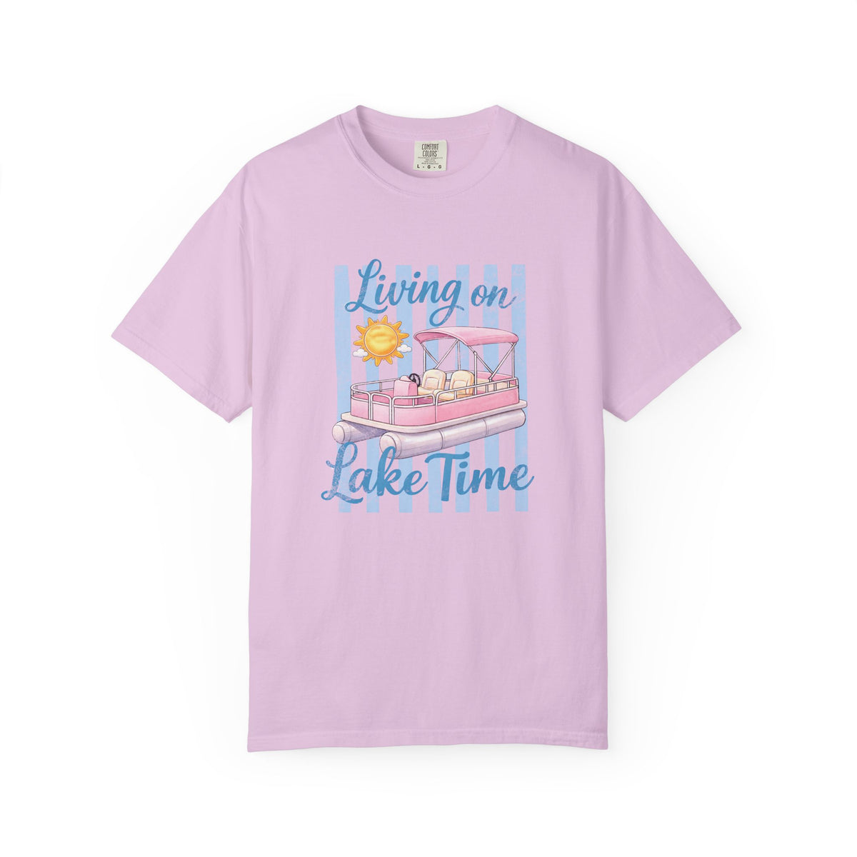 Living on Lake Time" Pontoon T-Shirt